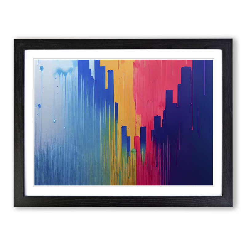 City Skyline Splash Vol.1 Abstract - Framed Print, Black Framed, 46cm H x 64cm W x 2cm D