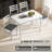 5-Piece Dining Table Set for 4, Farmhouse Kitchen Table Set with 4 Upholstered Padded Chairs, Solid Wood Legs and Backrest for Small Space, Dining Room, Breakfast Nook, White-1874031741