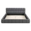 Grand lit plateforme tapissier avec tissu épais et lit au sol avec structure solide-406097353