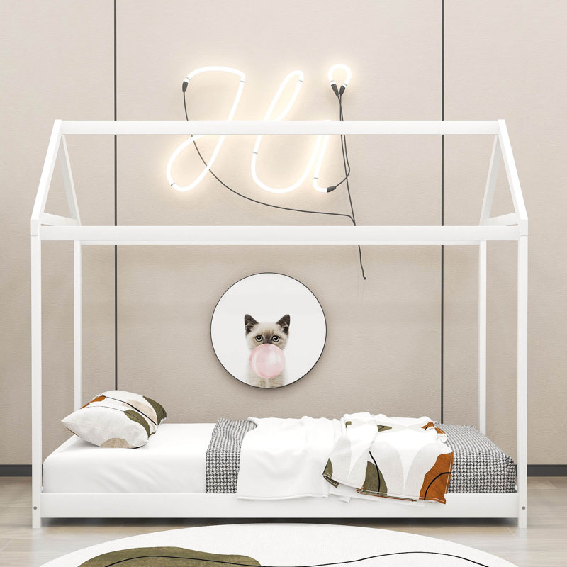 Platform Bed, White