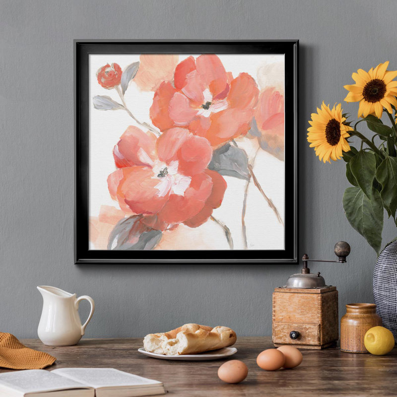 Coral Fantasy II - peinture sur toile encadrée, H 30,5 po x l 30,5 po x P 1,5 po, Noir