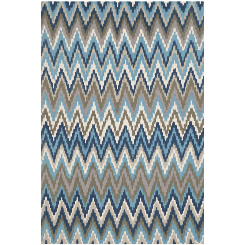Strock Chevron Cotton Hand Woven Area Rug, Rectangle 122 x 183 cm