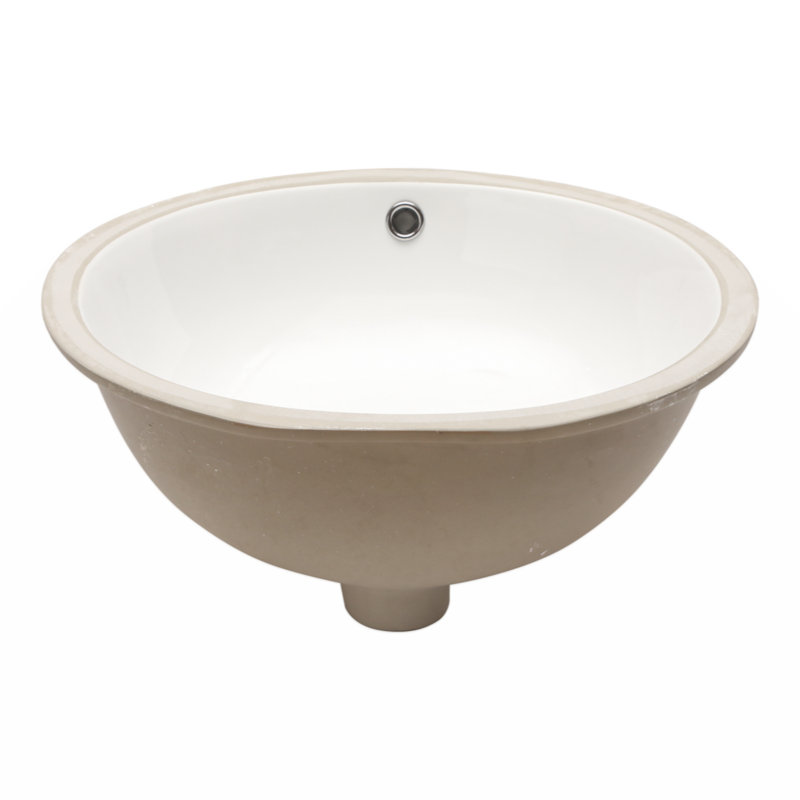 Myhomekeepers 16'' White Ceramic Circular Bathroom Sink