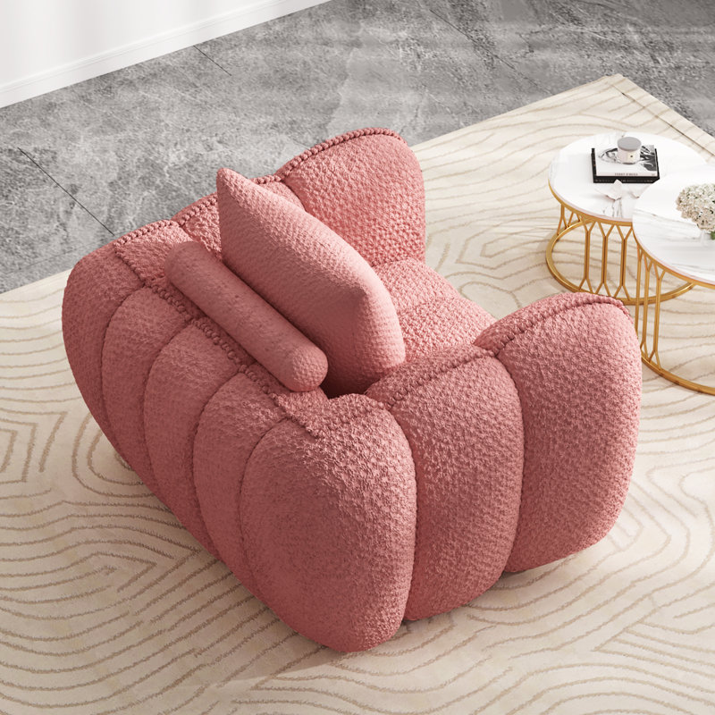 Fauteuil à billes surdimensionné et canapé simple Pumpkin Design, Fil rose en boucle