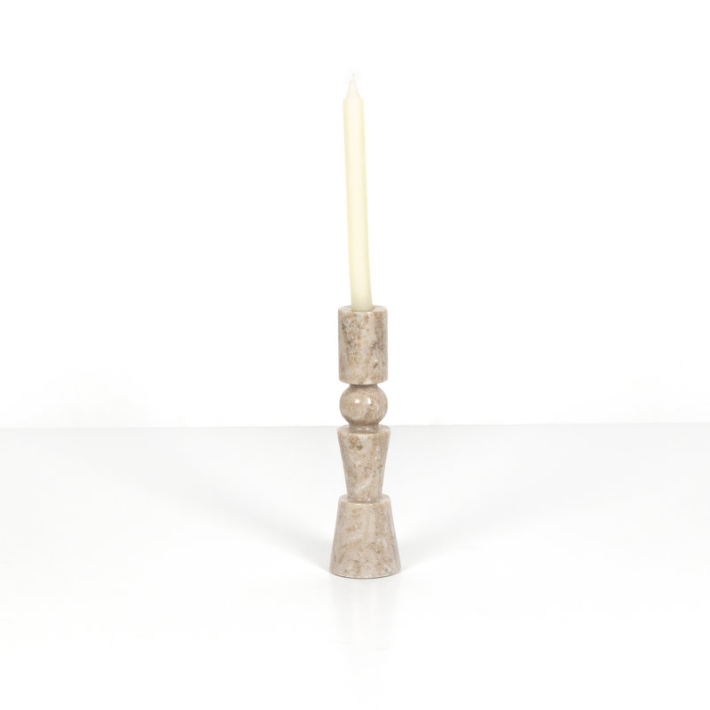 Rosette Candlestick, Taupe