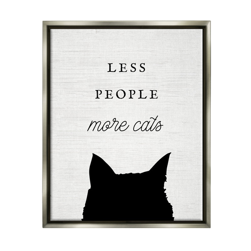 «Less People More Cats», reproduction encadrée sur toile par Lil 'Rue, H 21 po x l 17 po x P 1,7 po