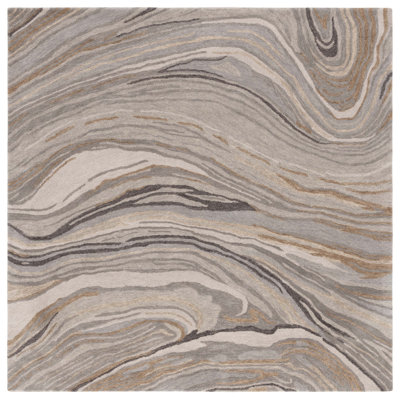 Olympia Soho Hand Tufted Wool/Cotton Abstract Rug in Beige/Gray