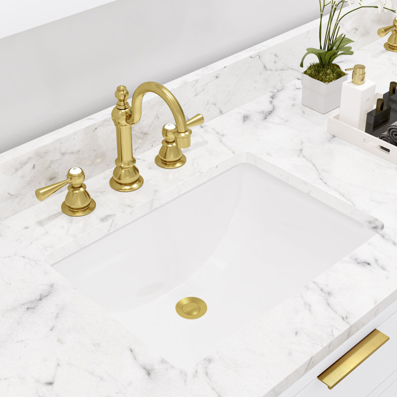Bristol 60 In. Double Sink Carrara White Marble Countertop Bath Vanity In Pure White With Satin Gold Hook Faucets, 60"