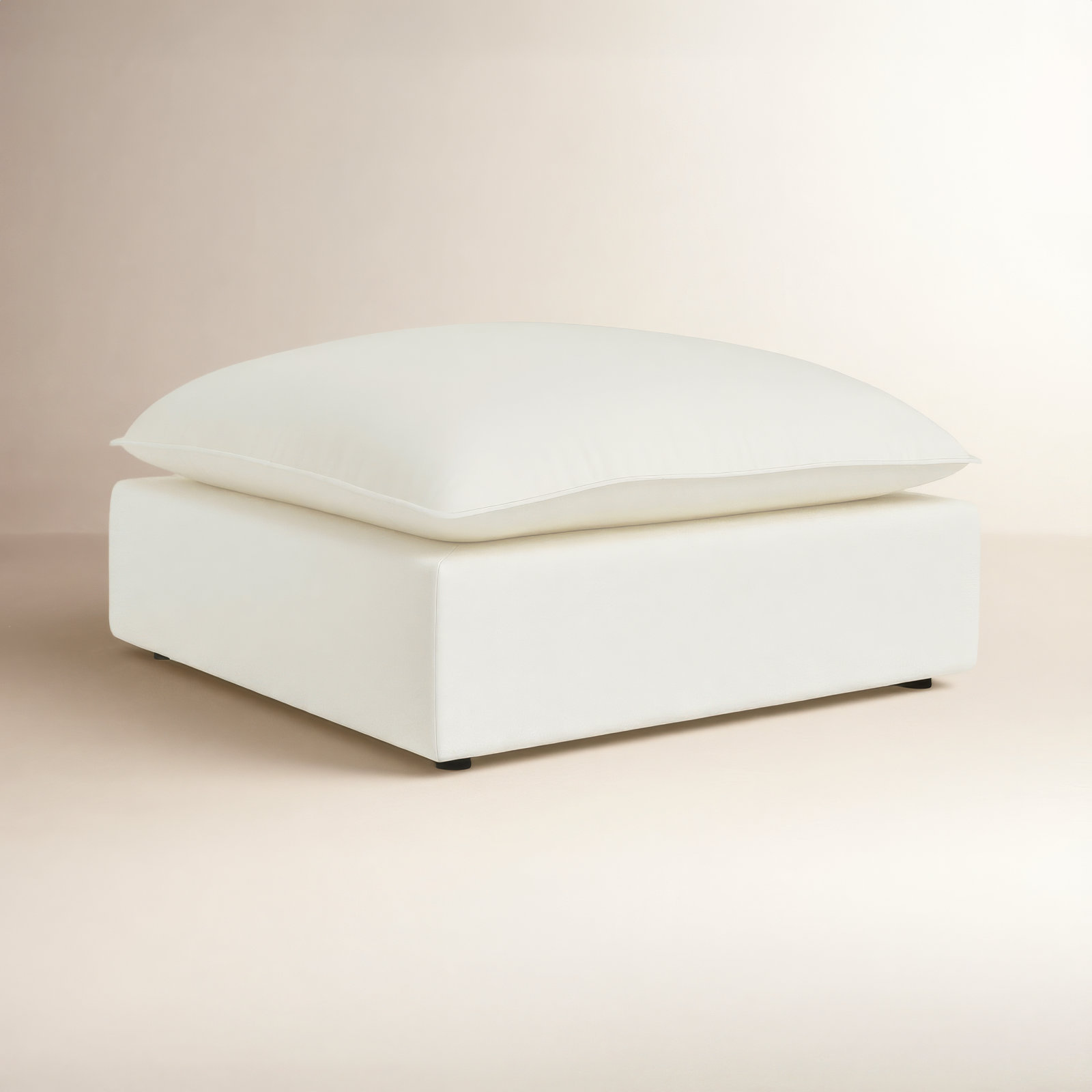 Ellaria 40" Ottoman, White Velvet