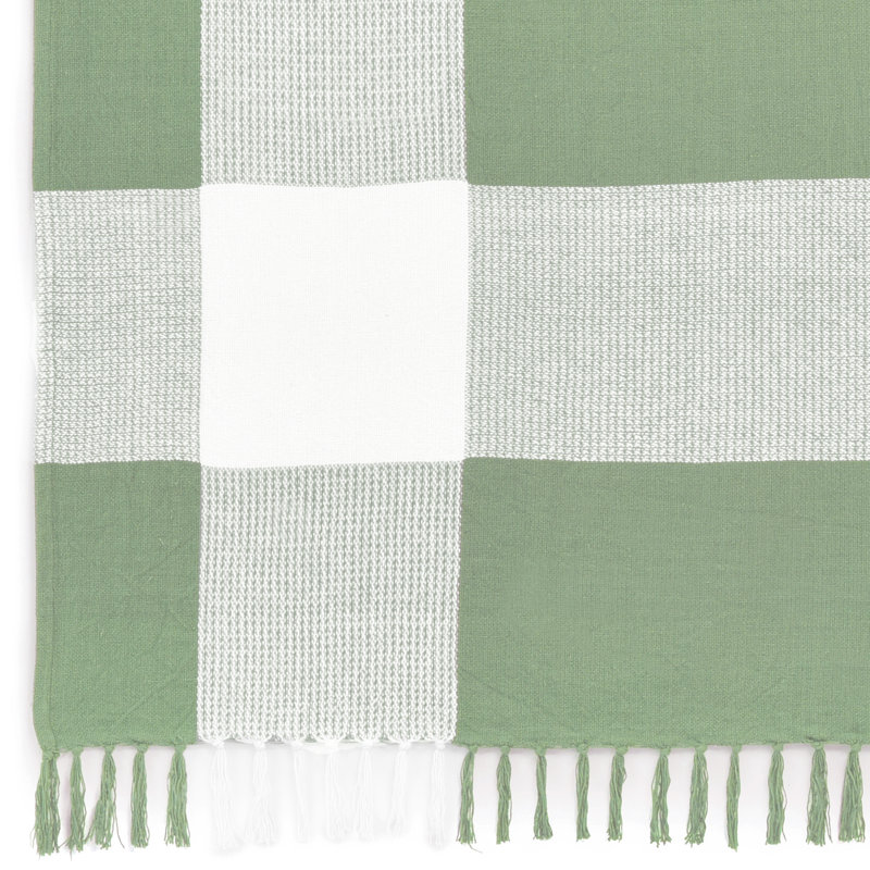  Couverture en coton écossais, Vert clair