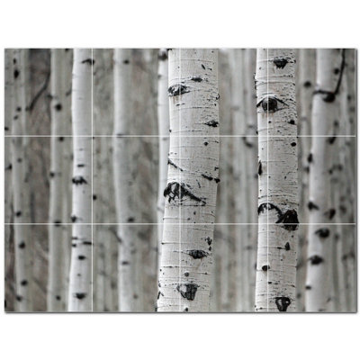 Murale décorative en céramique 6 po x 6 po Trees Photo