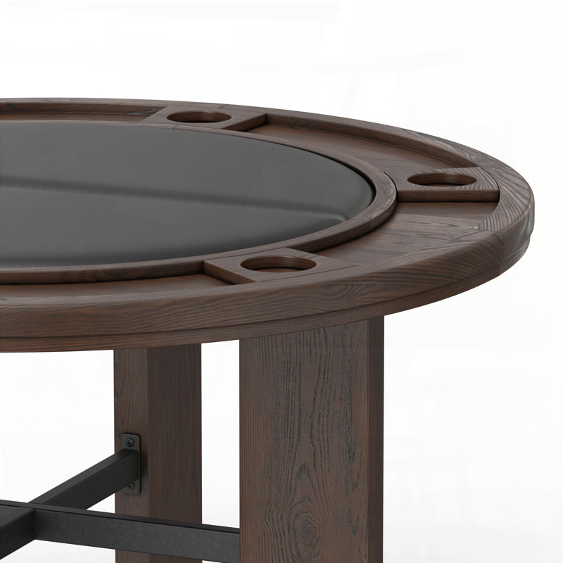 Table de salle à manger 2 en 1 Gorman - Finition noyer avec insert en similicuir