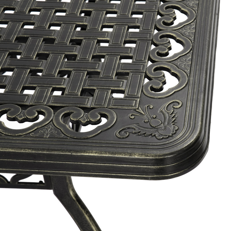 Vahag Classical Rectangular Cast Aluminum Outdoor Dining Table, 35'' W x 59'' L x 29'' H
