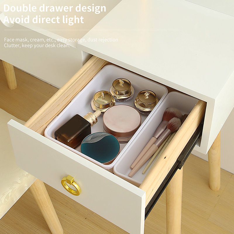 Marjeta Vanity, Gold/White,  31.5'' H X 29.5'' W X 16.5'' D 