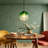 1-Light Green Ripple Glass Pendant Light