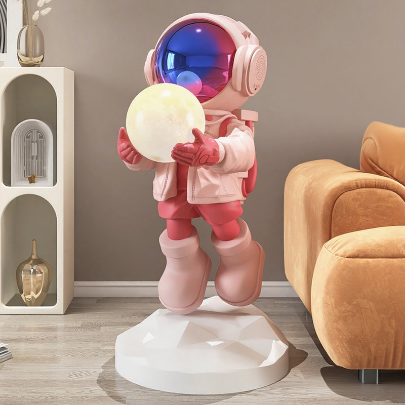 Lampes sur pied en résine rose, Rose