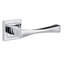 6 Pairs Straight Astrid Premium Design Door Handles on Square Rose in Polished Chrome Finish-2090163731