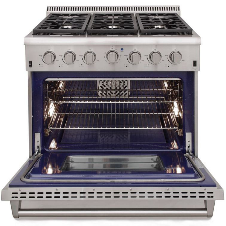 Kucht 36'' W Free Standing Range, Classic Silver, Natural Gas