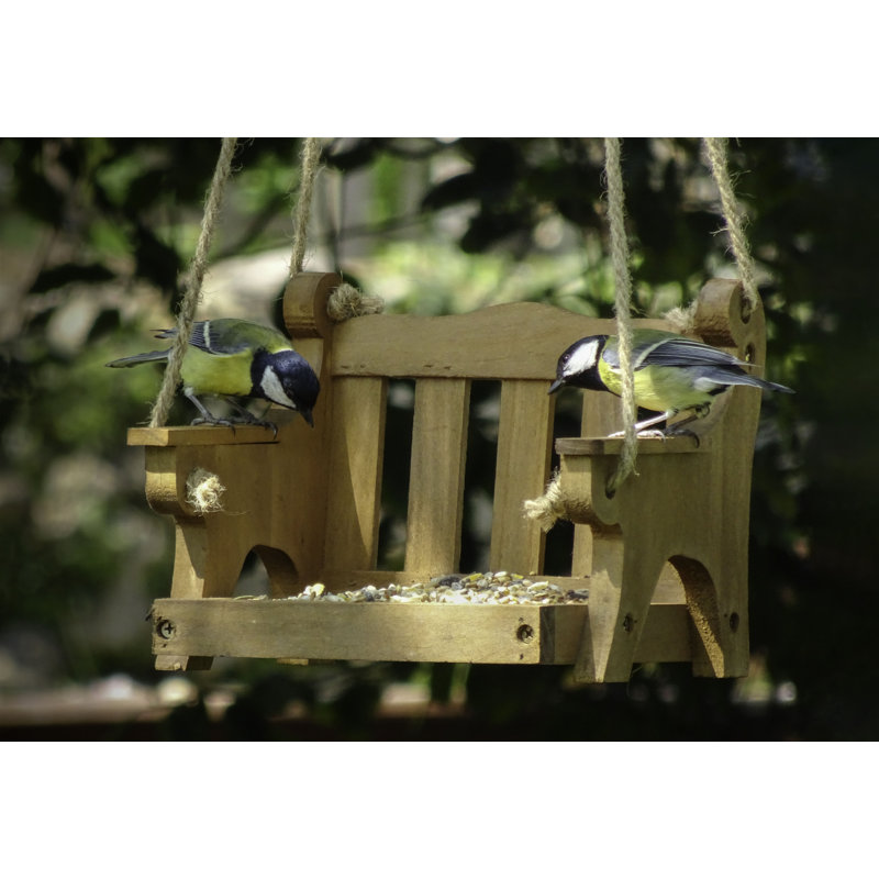 Zariyah Wood Hanging Tray Bird Feeder