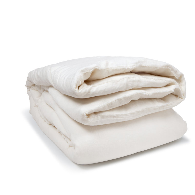 Couette en lin tissé à la main Hunter, Housse de couette pour grand lit, Crème, crème