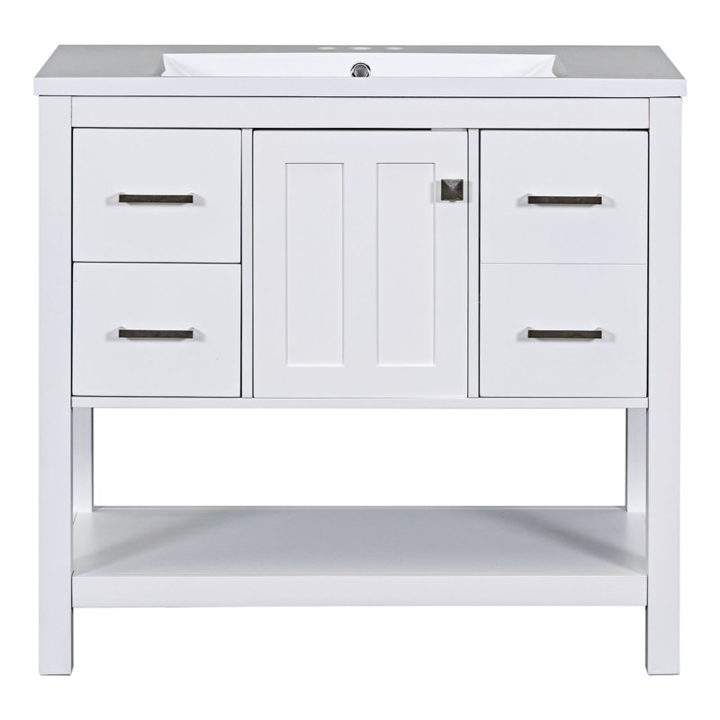 17.80'' Single Bathroom Vanity Base Only, White