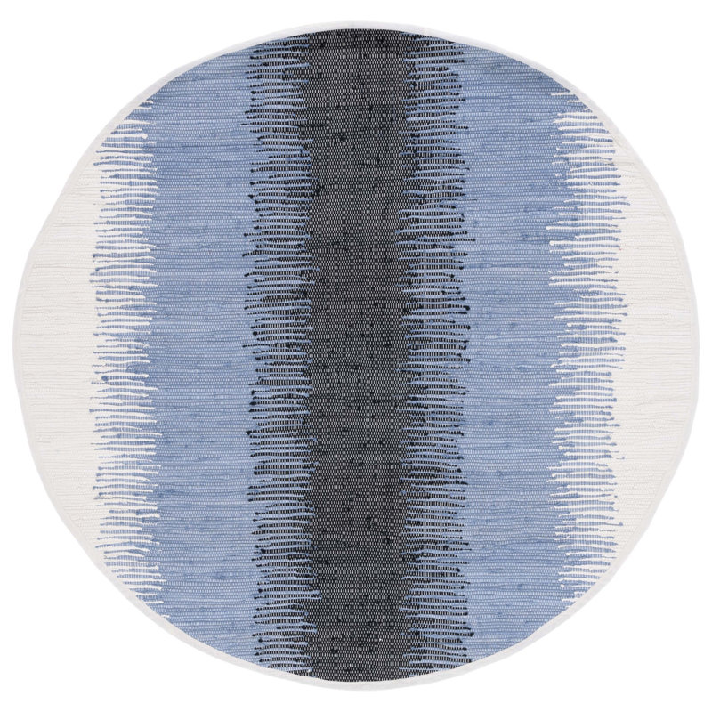 Paynter Hand Woven Cotton Striped Rug, Round 6'
