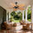 52 Inch Tropical Ceiling Fan With 5 Palm Leaf Blades, Indoor/outdoor No Light Fan, Pull Chain Control, Dual Mounting Options, Ideal For Patios And Bedrooms