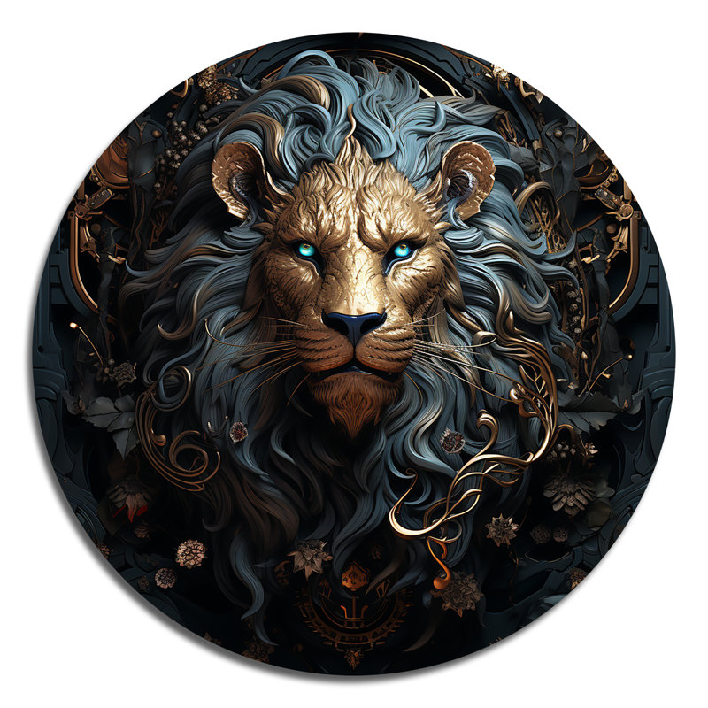 Iona - animaux, art en métal rond, H 36 po x l 36 po x P 1 po