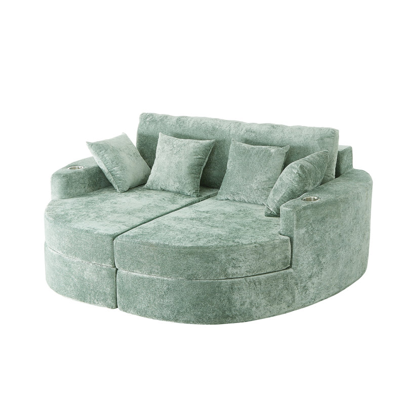 Chaise longue rembourrée, Vert