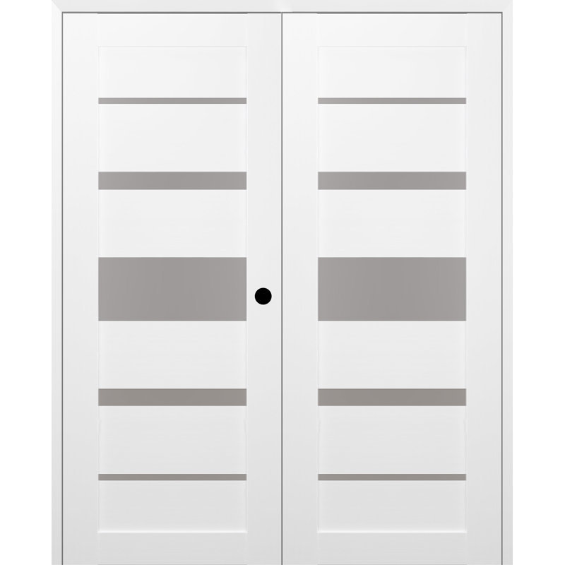 Porte française Kina, Blanc noble, 35,5 po x 83,23 po, À gauche