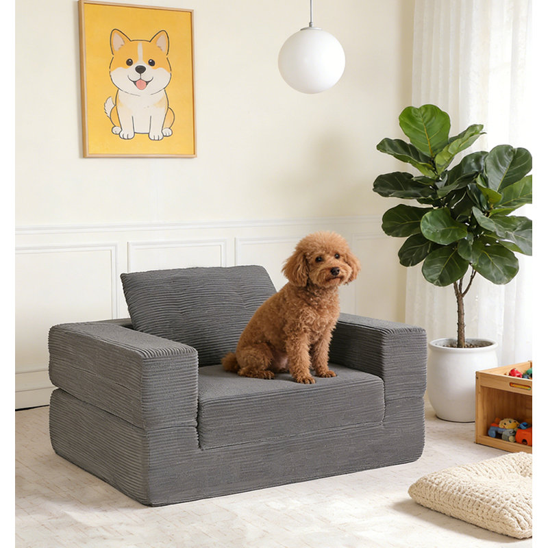 Compression Human Dog Sofa Bed, Dark Gray
