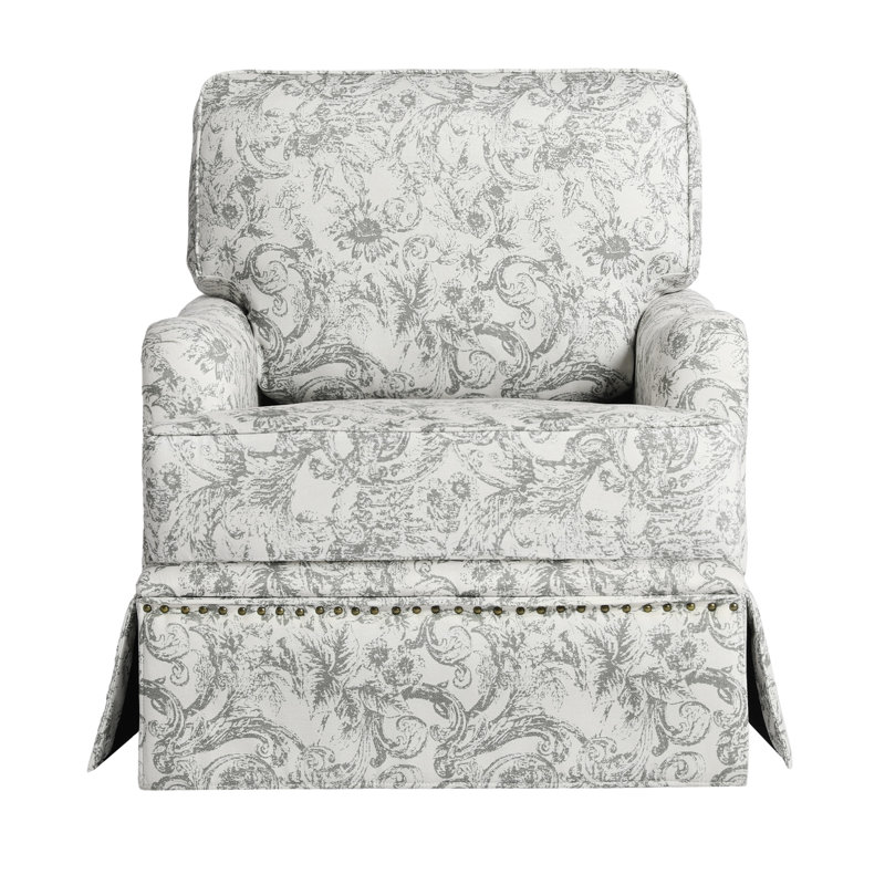 Swivel Accent Arm Chair, ROCOCO Light Green Chenille