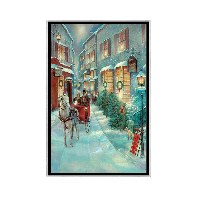 «Christmas Memories» par Ruane Manning - reproduction d'art, Toile avec cadre argenté, Aucun mat