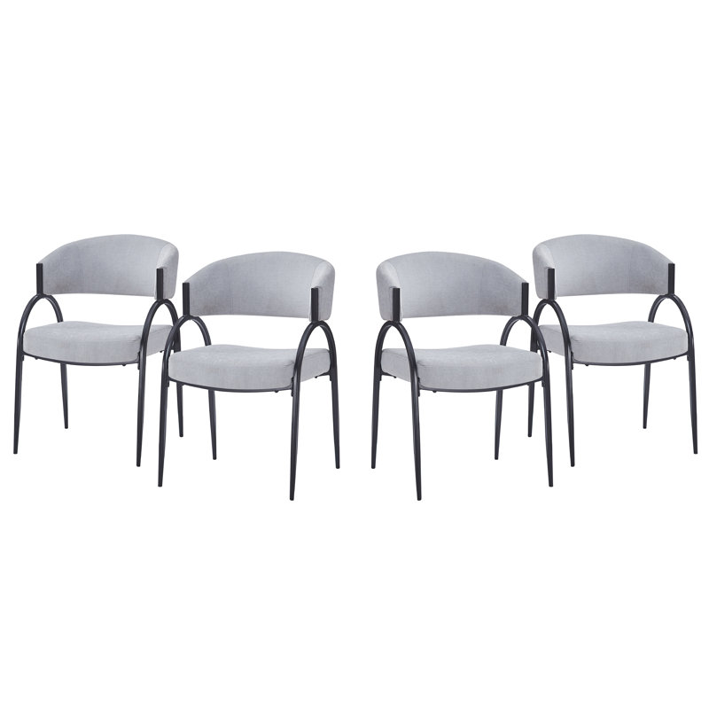 Chaises de salle à manger rembourrées Marvin, Gris