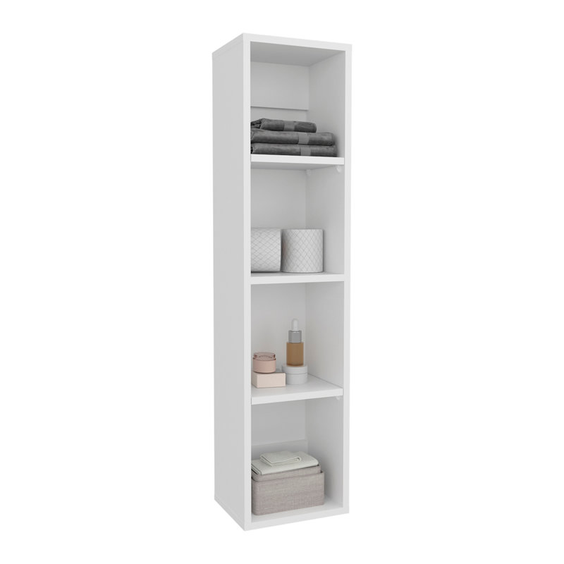 Tall Wall-Mounted Bathroom Cabinet Storage With 4 Open Shelves, Slim Bathroom Organizer