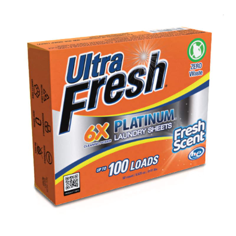 Ultra Fresh Platinum 6X Laundry Detergent Sheets with Fresh Scent, Set of 2