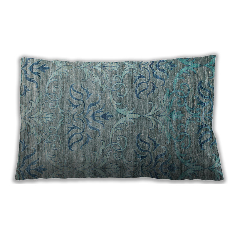 Damask Throw Pillow, Microsuede
