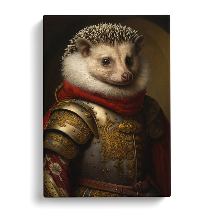 Hedgehog Renaissance Art - Wrapped Canvas, 60cm H x 40cm W x 3cm D