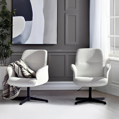 Commercial Accent Swivel Chairs Adjustable Upholstered Guest Seating with No-Wheel Base for Reception Lobby Conference Retail Spaces