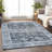 Draessa Blue Washable Indoor-Outdoor Rug - LOOMLAN-383679238
