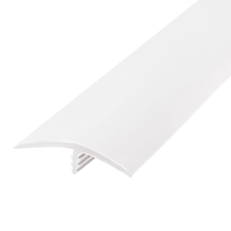 Moulure en T en plastique de 0,5 po d'épaisseur x 1,56 po de largeur x 12 po de longueur, blanc