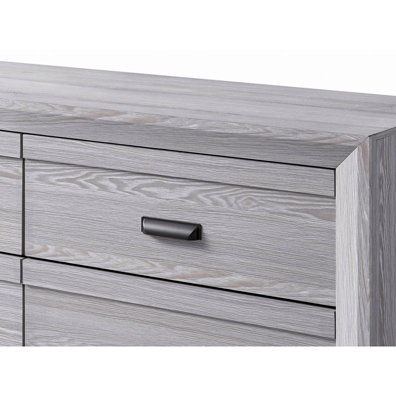 Commode en bois, commode contemporaine à cinq tiroirs pour la chambre à coucher, commode de rangement pour la chambre à coucher