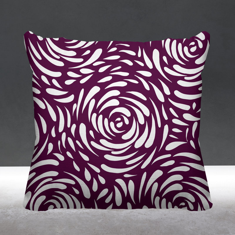 Coussin décoratif intérieur / extérieur Carvell, L 19 po x H 19 po, Mauve