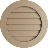 Timberthane Round Faux Wood Non-Functional Gable Vent, Primed Tan
