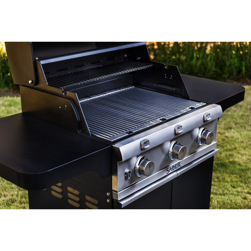 Barbecue au gaz à infrarouge à 3 brûleurs SABRE® Premium Deluxe, noir