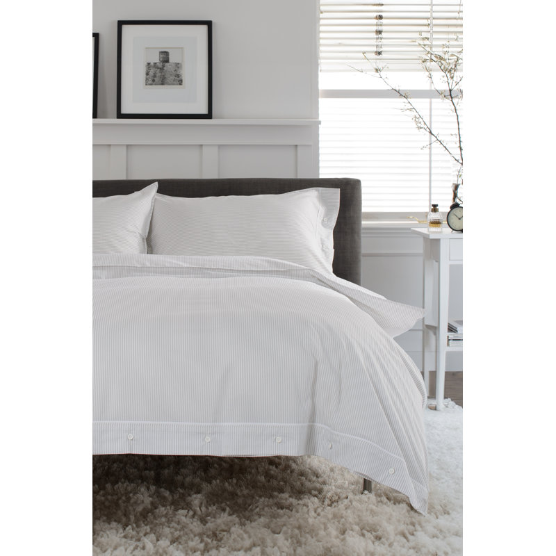Southport Grey 100% Cotton Cuffed Finish Duvet Cov Cotton Gingham Duvet Cover Set with Pillowcases Included