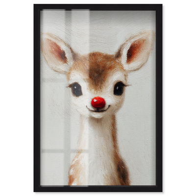 Décoration de Noël Baby Rudolph Shadowbox par Art Remedy, cadre noir, 11 x 16