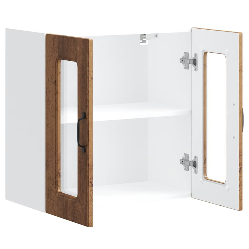 Armoire murale avec porte en verre vidaXL Kalmar, H 23,62 po x l 23,62 po x P 12,20 po, Bois ancien