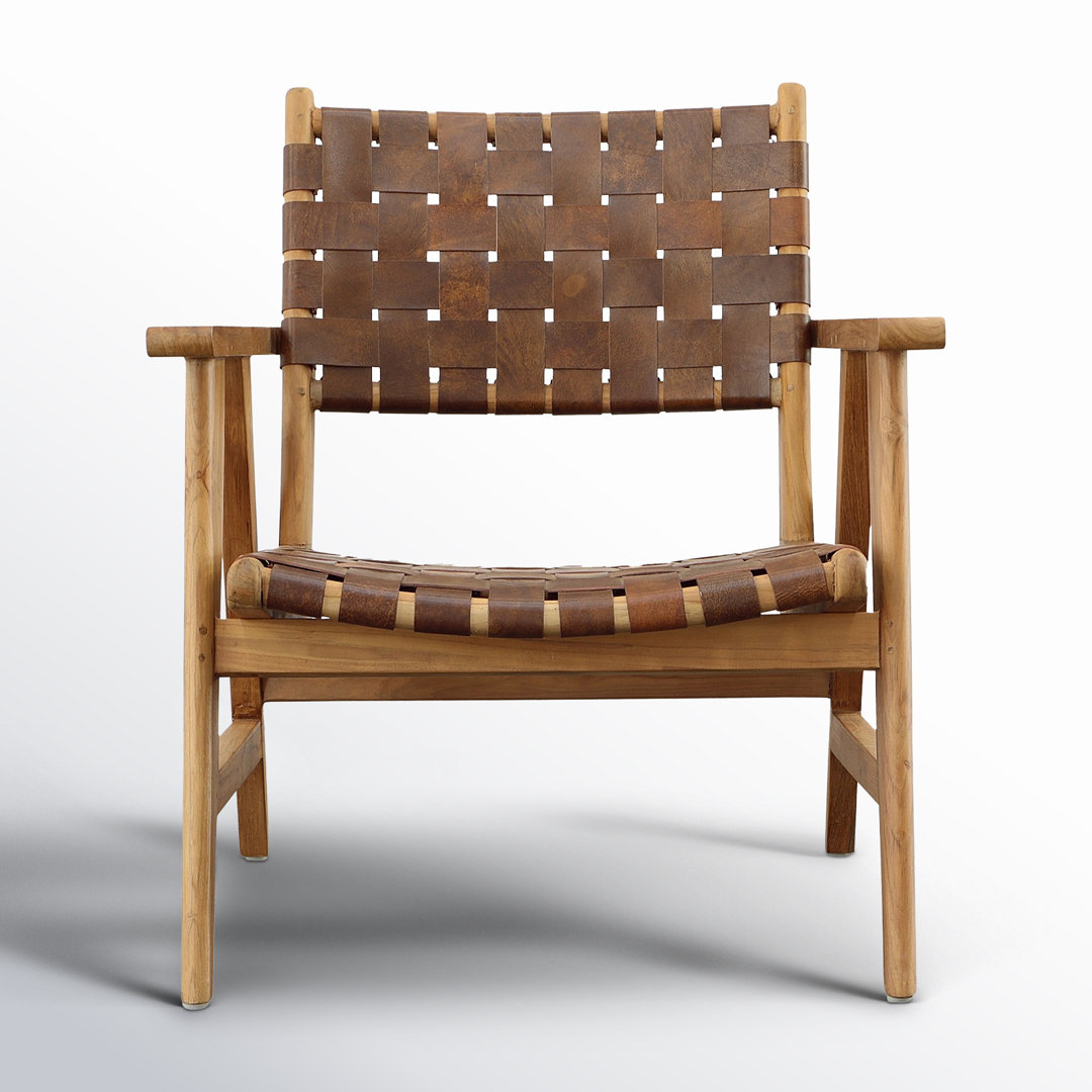 Georges Leather Woven Armchair AllModern