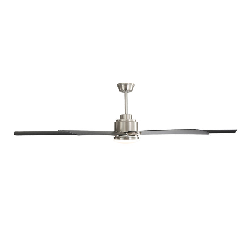 Grand ventilateur de plafond de 66 pouces avec lumière à DEL à intensité variable et 8 pales en ABS avec moteur à courant continu réversible et intelligent pour le salon